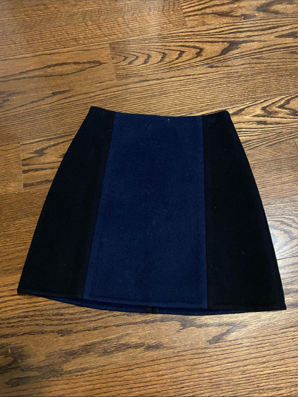 Club Monaco Navy and Black Panel Mini Skirt